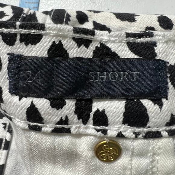 Juicy Couture (24) White Black Wild Cheetah Denim Micro Mini Shorts Cutoffs NWT - Picture 8 of 11
